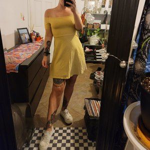 Yellow and White Striped Dress